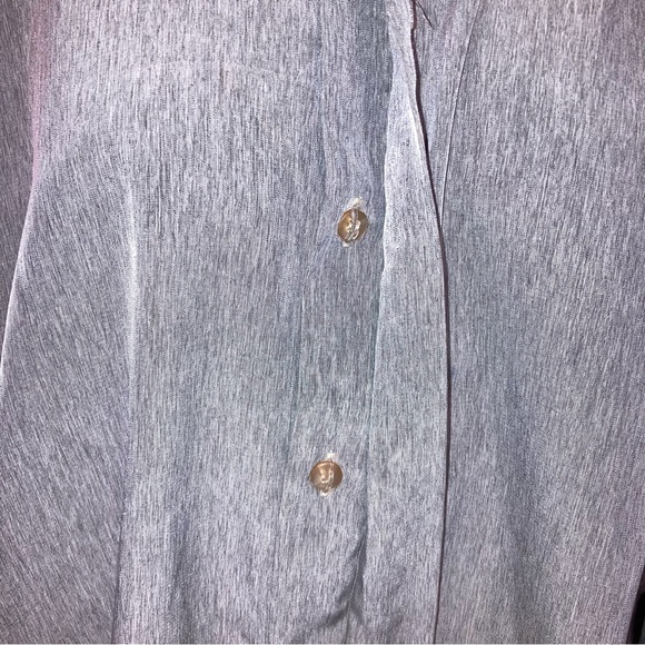 Bellini Collection Vintage Embroidered Gray Long Sleeve Button Up Blouse Large - Picture 8 of 10